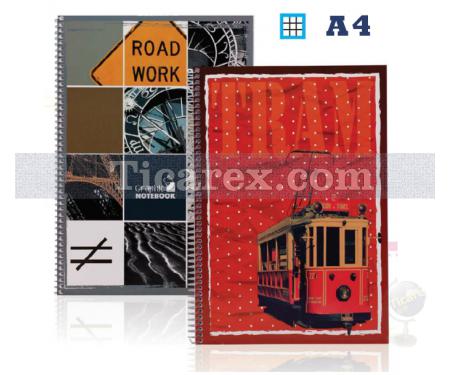 Defter | 60 yp | A4 | Spiralli | Kareli | Karton Kapak - Resim 1