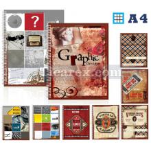 Defter | 120 yp | A4 | Spiralli | Kareli | PP Kapak