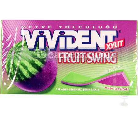 Vivident Fruit Swing Karpuz ve Asai Üzümü Aromalı Sakız - Resim 1